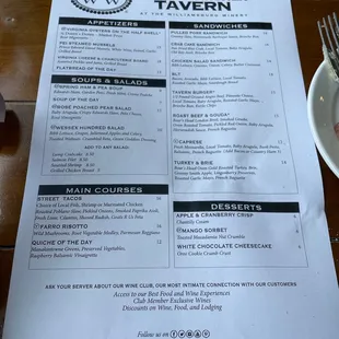 Williamsburg winery menu