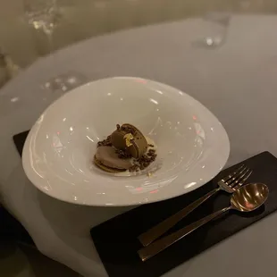 Dessert with gold
