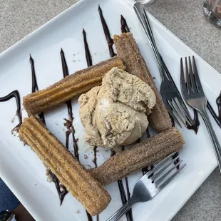 Dessert: Churro and ice cream