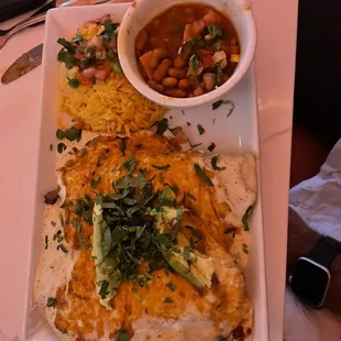 Chicken Avocado Cream Enchiladas