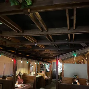 Waiting area looking into the restaurant