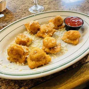 Fried cheese ravioli.