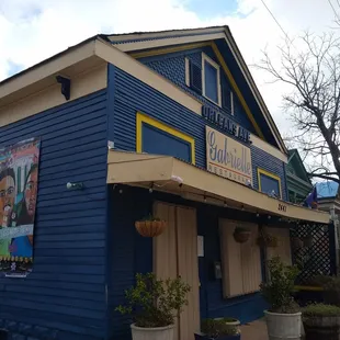 A painting on the left side