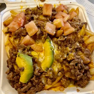 Nacho fries with Light cheese, no beans and no sour cream