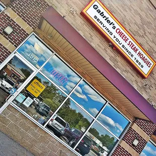 the front of the building