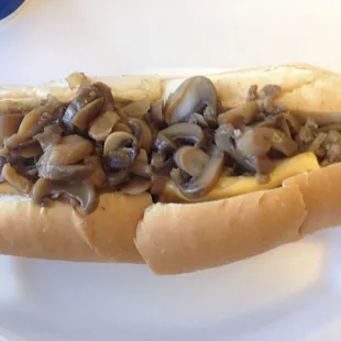 Cheese Steak with mushrooms.