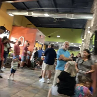 people waiting in line