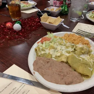 Green enchilada plate
