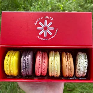 Macarons (lemon, lavender, strawberry, vanilla, sea salt caramel, basil)