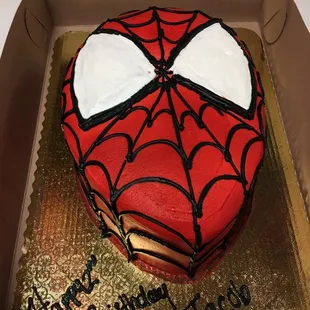 Spider-Man mask cake!!