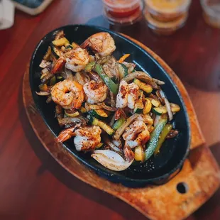 Shrimp fajitas