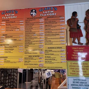 The menu