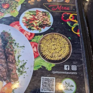 Menu. Halal!
