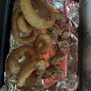 Oysters $17 for 6 plus onion rings. The oysters were so small there that wasn't even a lot of breading. So disappointed.