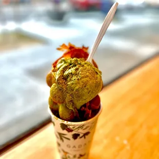 Matcha egg waffle