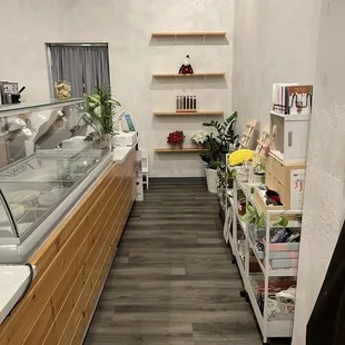 the inside of a deli shop