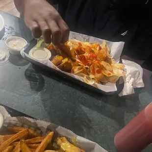 Wings and house chips