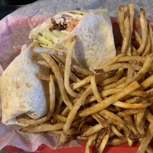 a sandwich and french fries