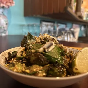a bowl of food on a table