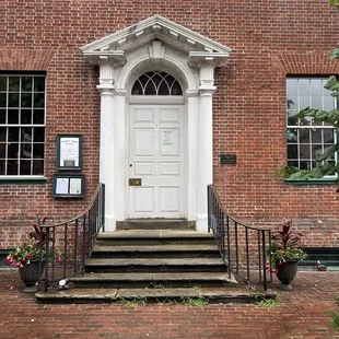 the entrance to the building