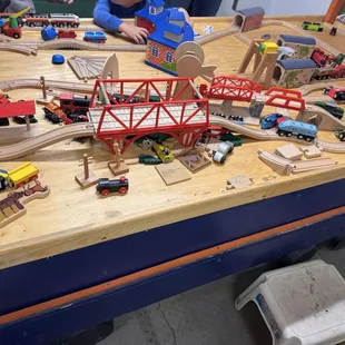 Indoor kids train area