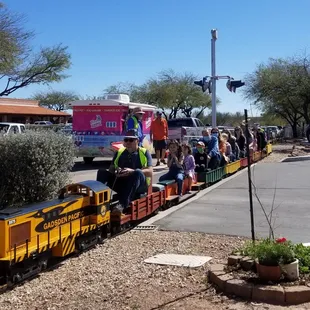 7.5 Train goes around the property.
