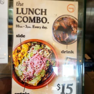 Lunch combo $15