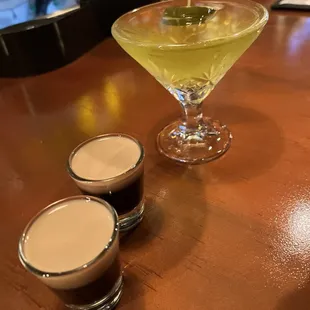 Baby Guinness Shots and a Pickle Martini