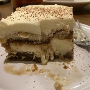 Tiramisu, 3 topping pizza with thick crust and Spumoni