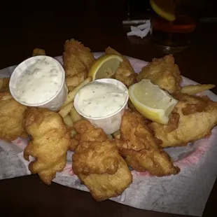 Fish chunk basket. Yum