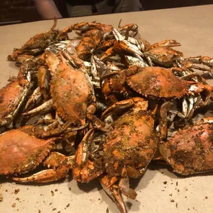a pile of crabs