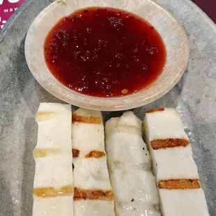 Fried cheese, we already ate a few pieces before I took the photo. The smokey jam was amazing.