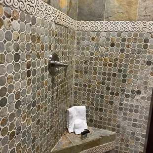 Large shower in the villas