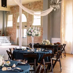 tables set for a wedding reception