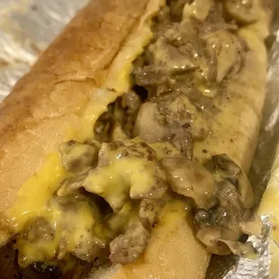 Mushroom Cheesesteak with Whiz