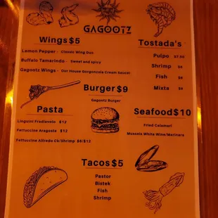 Food menu