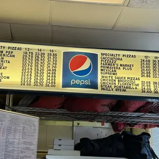 Menu board