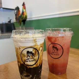 Herbal Jelly Milk and Strawberry Lemonade
