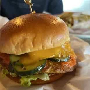 Chicken tikka masala burger