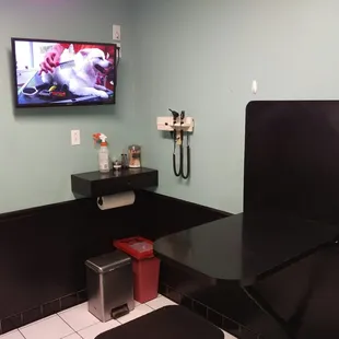 One of the patient rooms