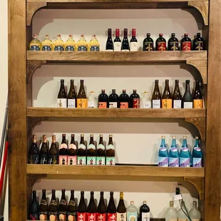 a display of various types of alcohol