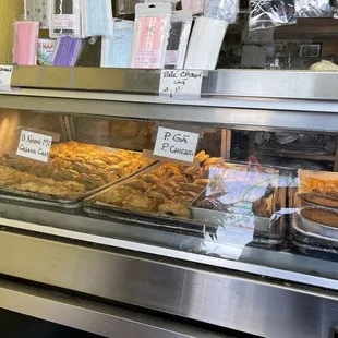 a variety of pastries on display