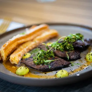 steak and bread