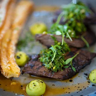 steak and bread