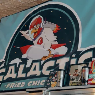 a sign for the restaurant