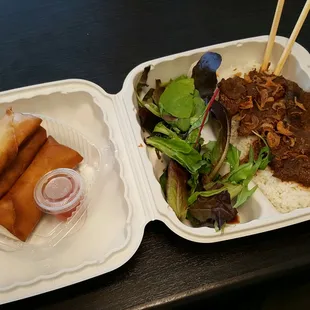 Beef Randang with Lumpia on the side!
