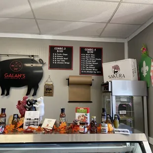 a display of meat products