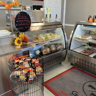 a display of meat products