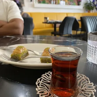 Turkish tea and baklava