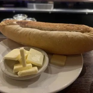 Hot French bread and butter